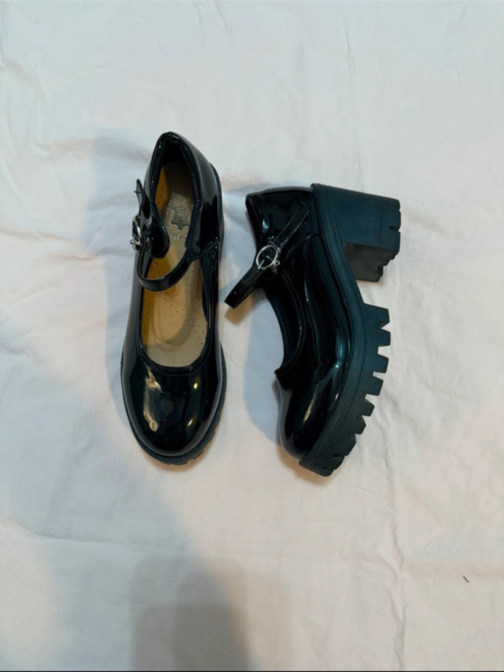 Mary Jane Black Patent Chunky Sole Platform Shoes